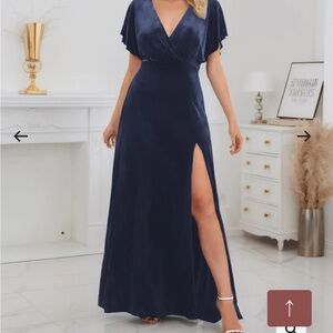 Pomuyoo Velvet Dress Homecoming Special Occassion Cocktail Wrap Flutter Sleeve
